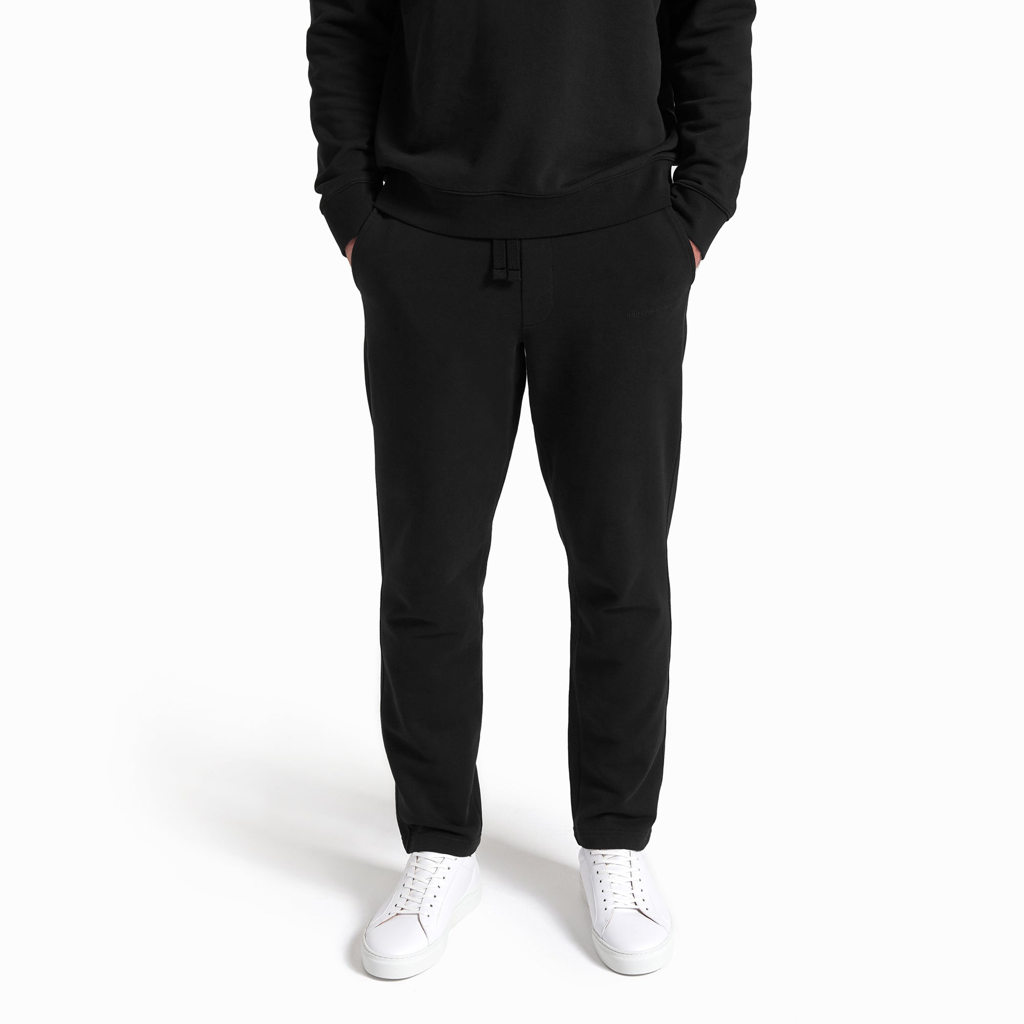 Organic Cotton Fleece Sweatpants Black