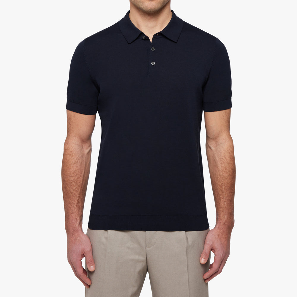 Uniform Standard Men's merino wool knitwear in Blue designed in East London