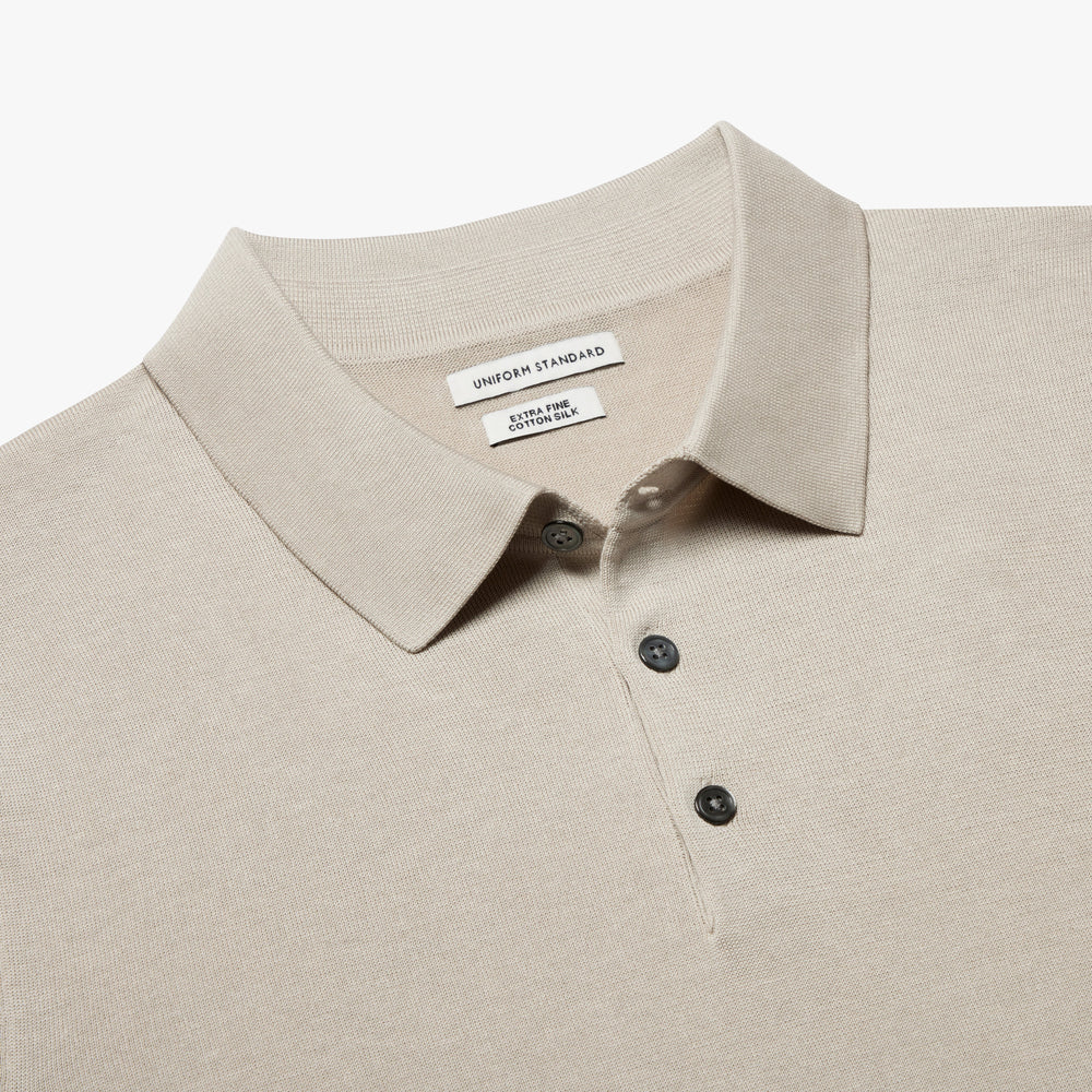 Uniform Standard Men's merino wool knitwear in Beige designed in East London