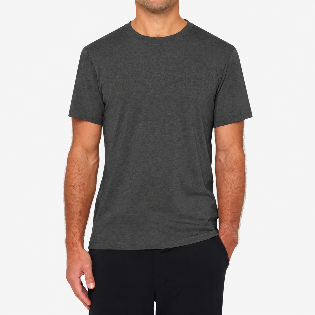 Supima® Cotton T-Shirt Carbon Melange Mens