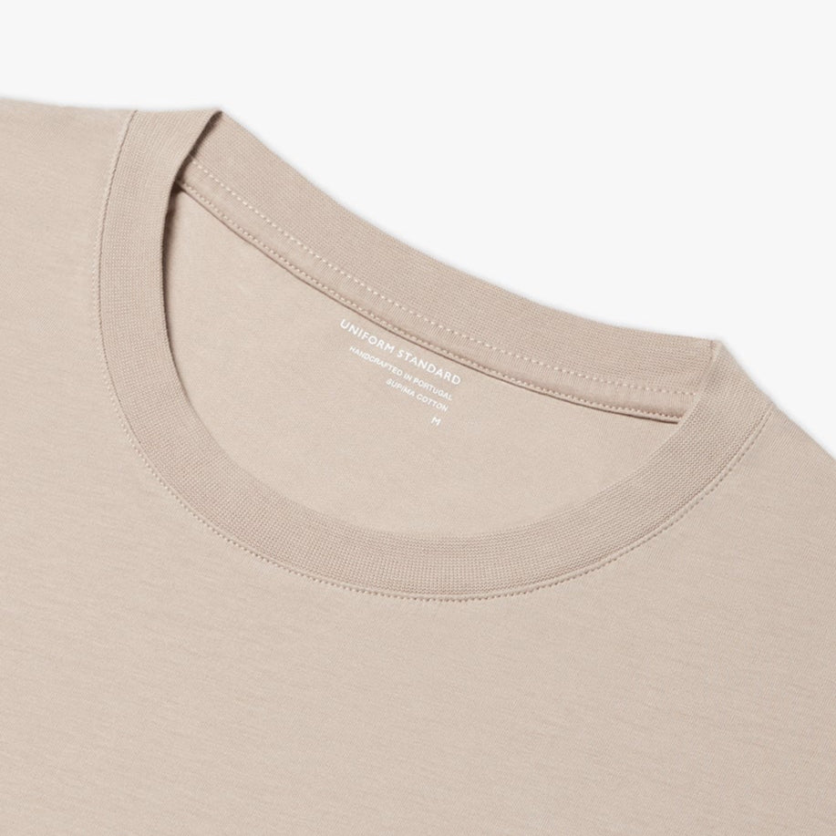 Uniform Standard Men's organic cotton minimalist t-shirt in Natural