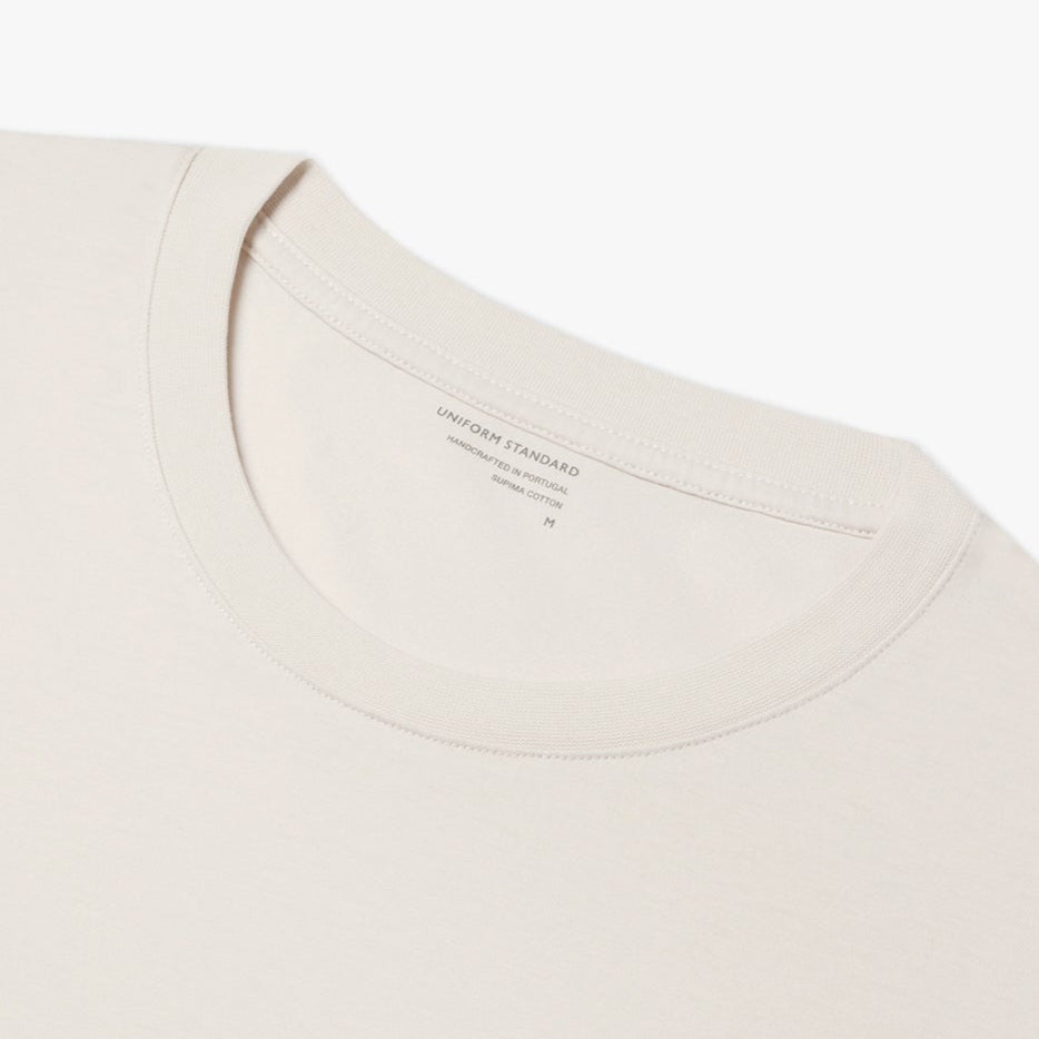 Uniform Standard Men's organic cotton minimalist t-shirt in Natural