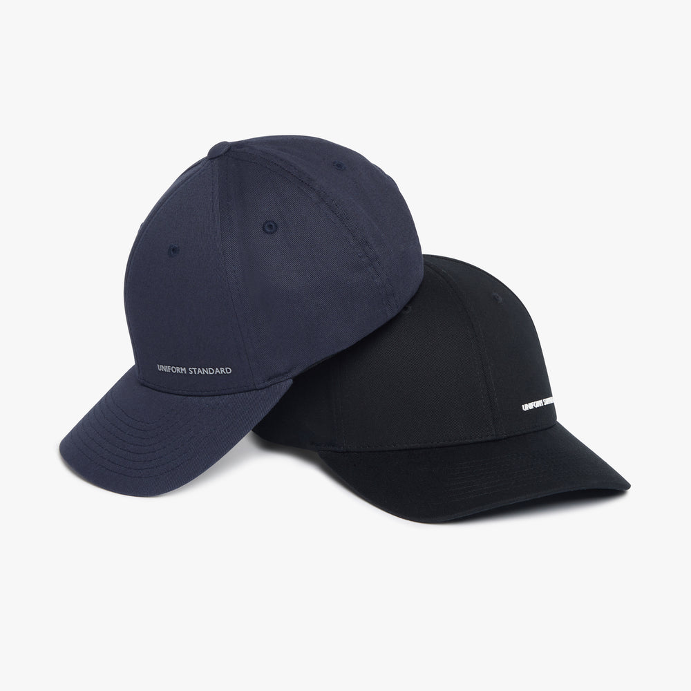 Uniform Standard minimalist cap in Navy designed in East London