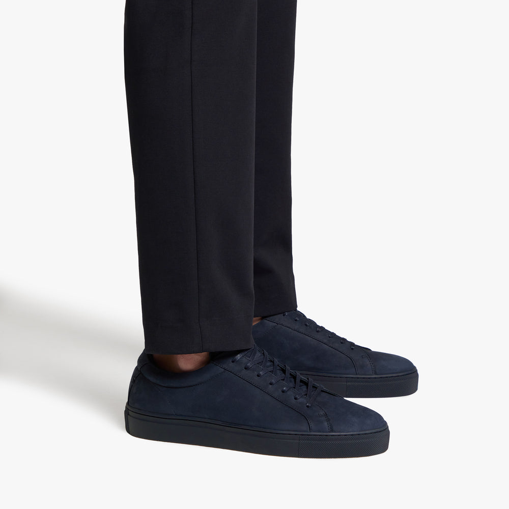 Uniform Standard Men's Series 1 minimalist nubuck leather sneaker in Blue handcrafted in Portugal
