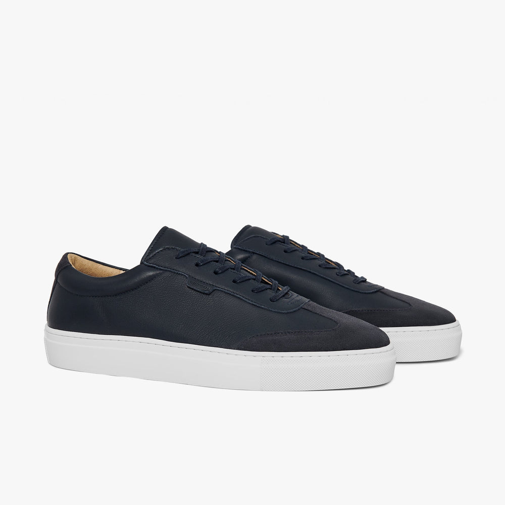 Uniform Standard Men's Series 3 minimalist leather sneaker in Blue handcrafted in Portugal