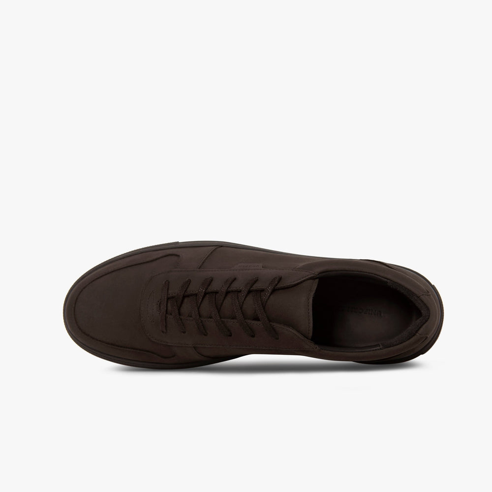 Uniform Standard Men's Series 6 minimalist nubuck leather sneaker in Brown handcrafted in Portugal
