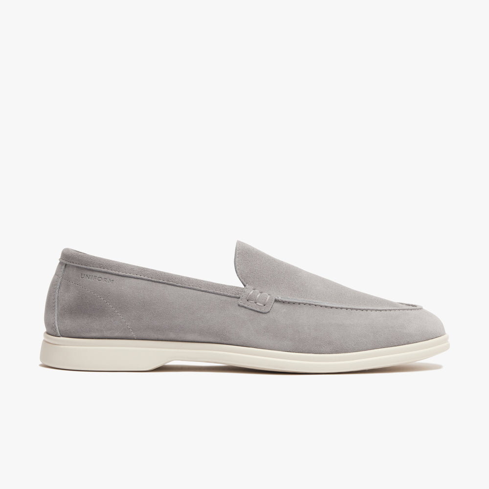 Uniform Standard Men's minimalist leather loafer in Grey handcrafted in Portugal