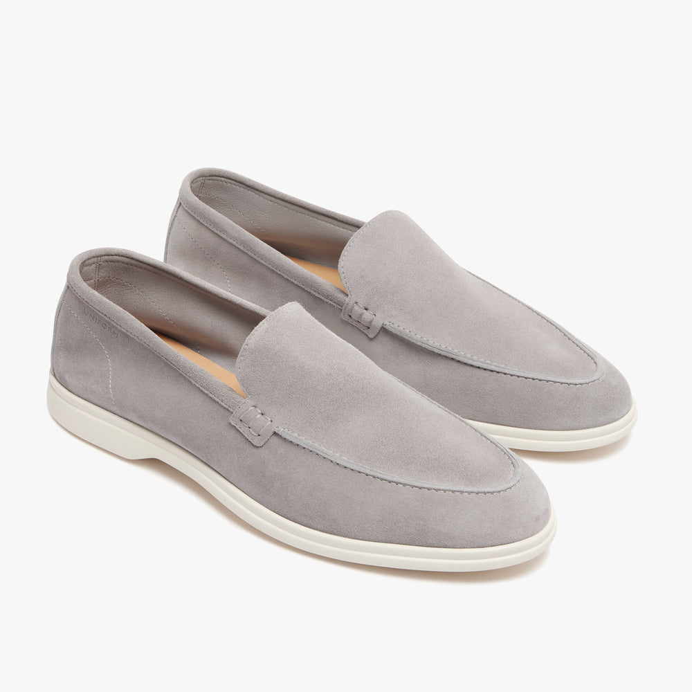 Uniform Standard Men's minimalist leather loafer in Grey handcrafted in Portugal