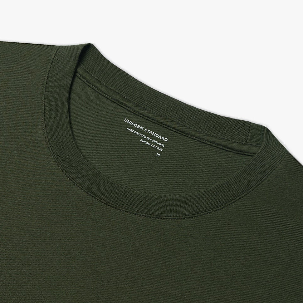 Uniform Standard Men's organic cotton minimalist t-shirt in Green