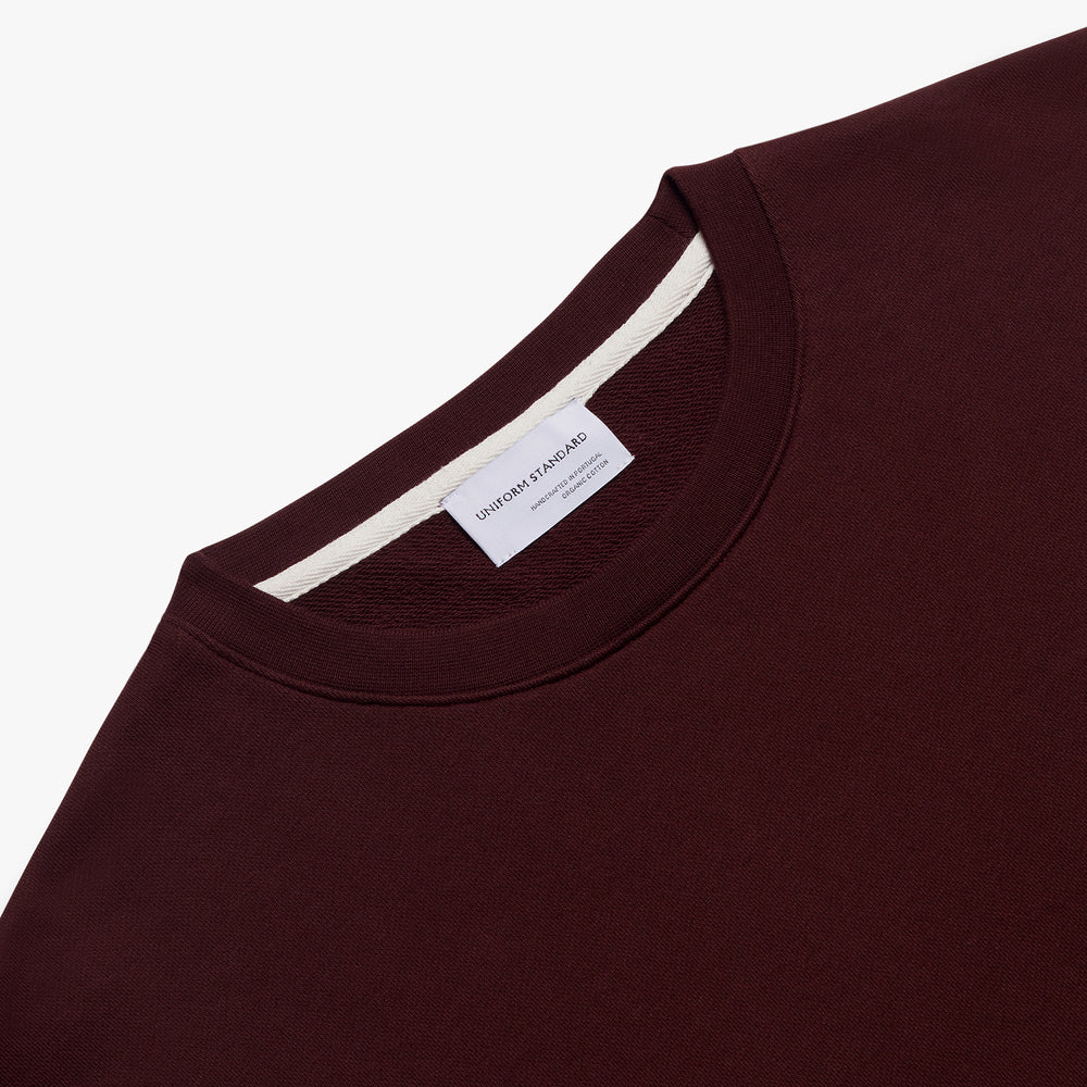 Uniform Standard Men's minimalist sweatshirt in Red designed in East London