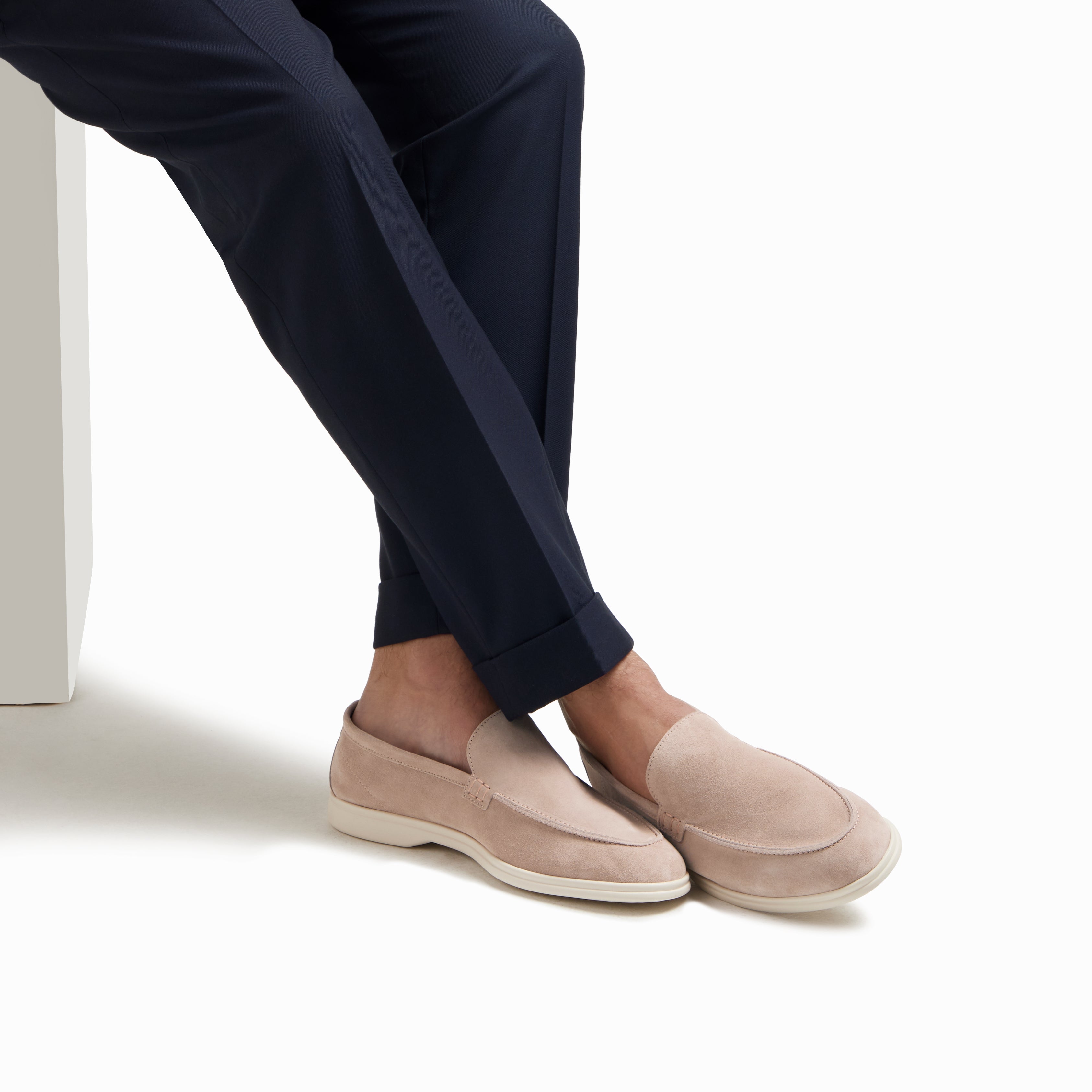 Relaxed Suede Loafer Blush Pink Mens
