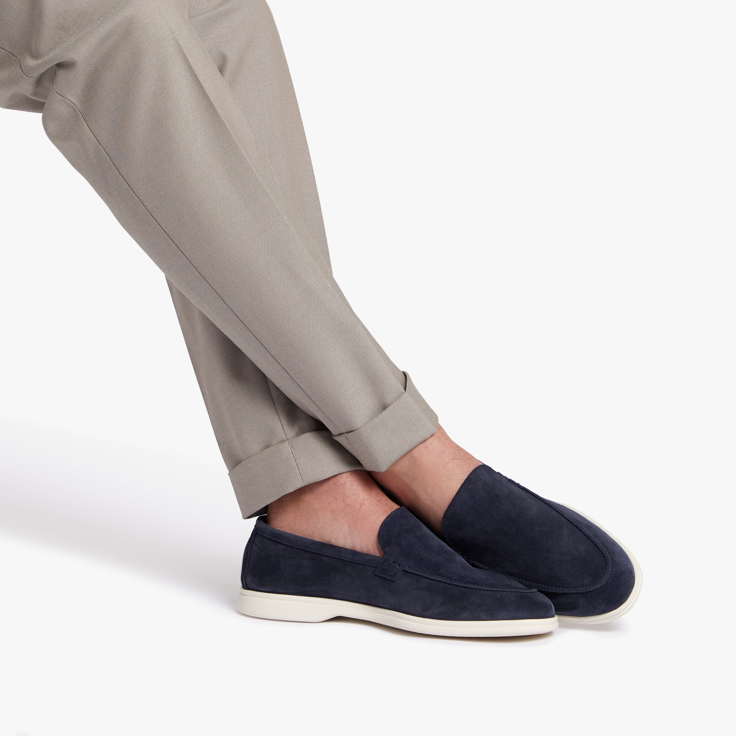 Relaxed Loafer Navy Suede Mens