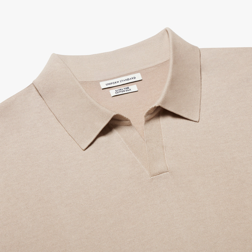 Uniform Standard Men's merino wool knitwear in Beige designed in East London