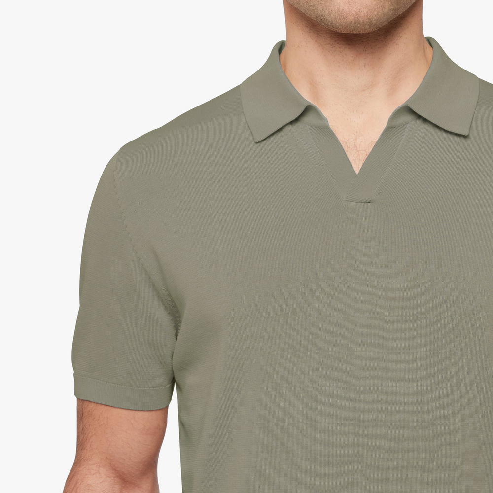 Cotton Silk Relaxed Polo Sage