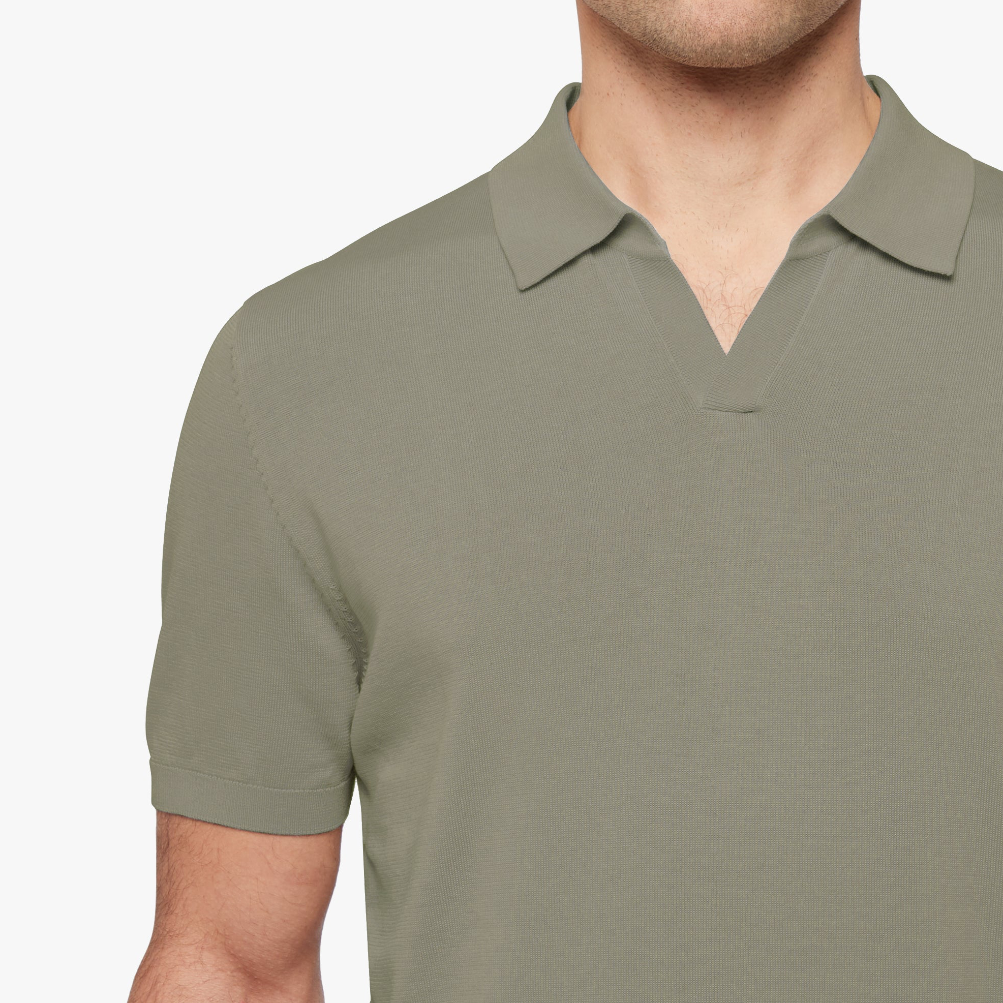 Cotton Silk Relaxed Polo Sage Mens
