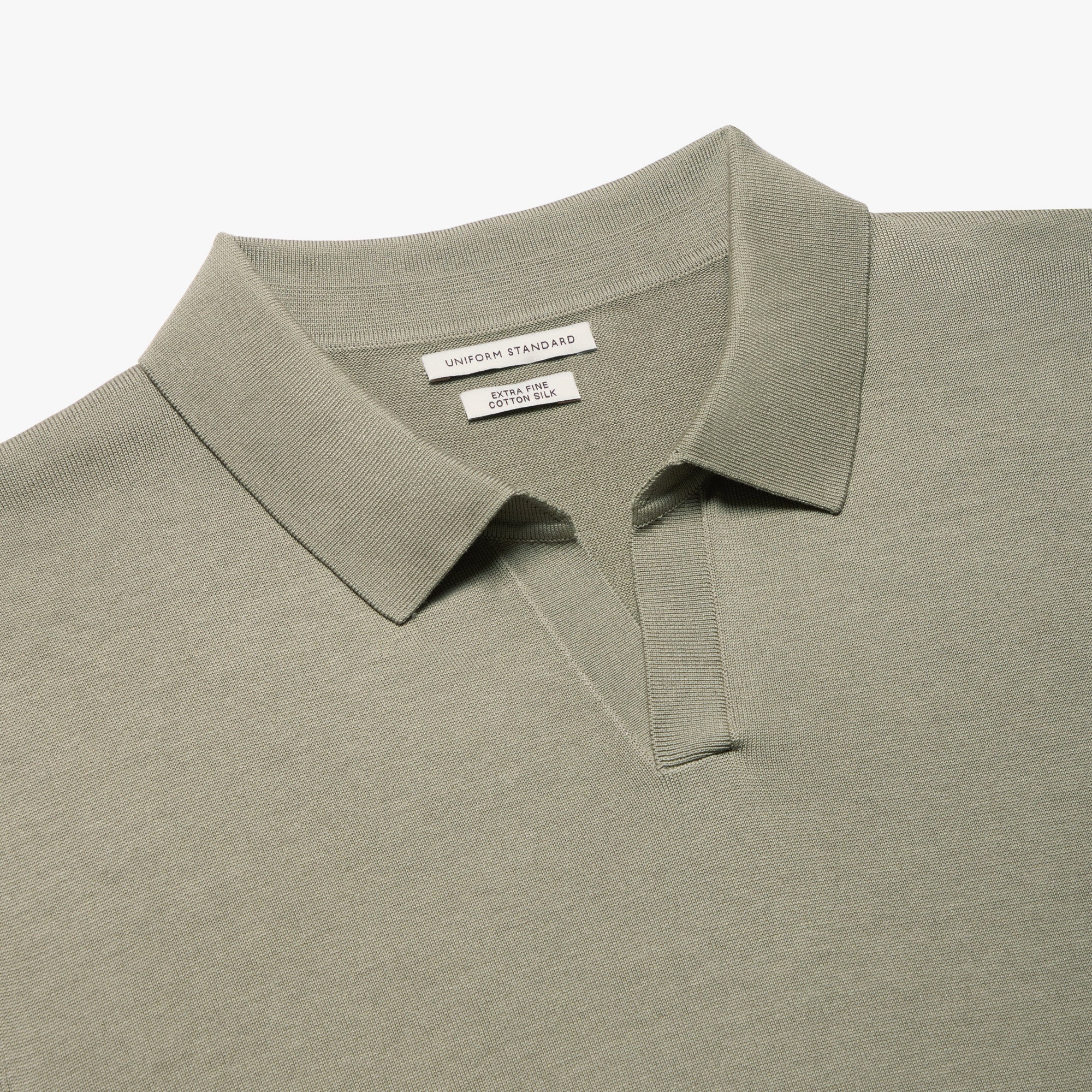 Cotton Silk Relaxed Polo Sage Mens