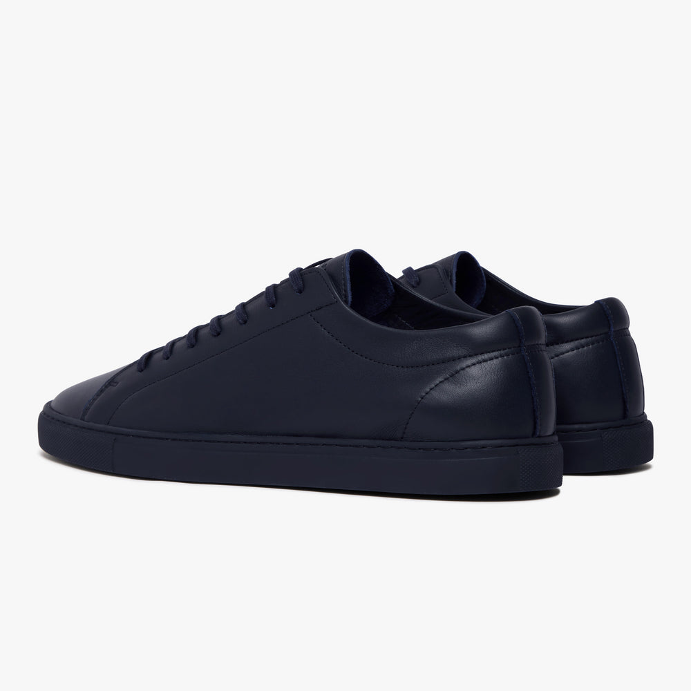 Men's Triple Navy Leather Relaxed Sneaker side profile