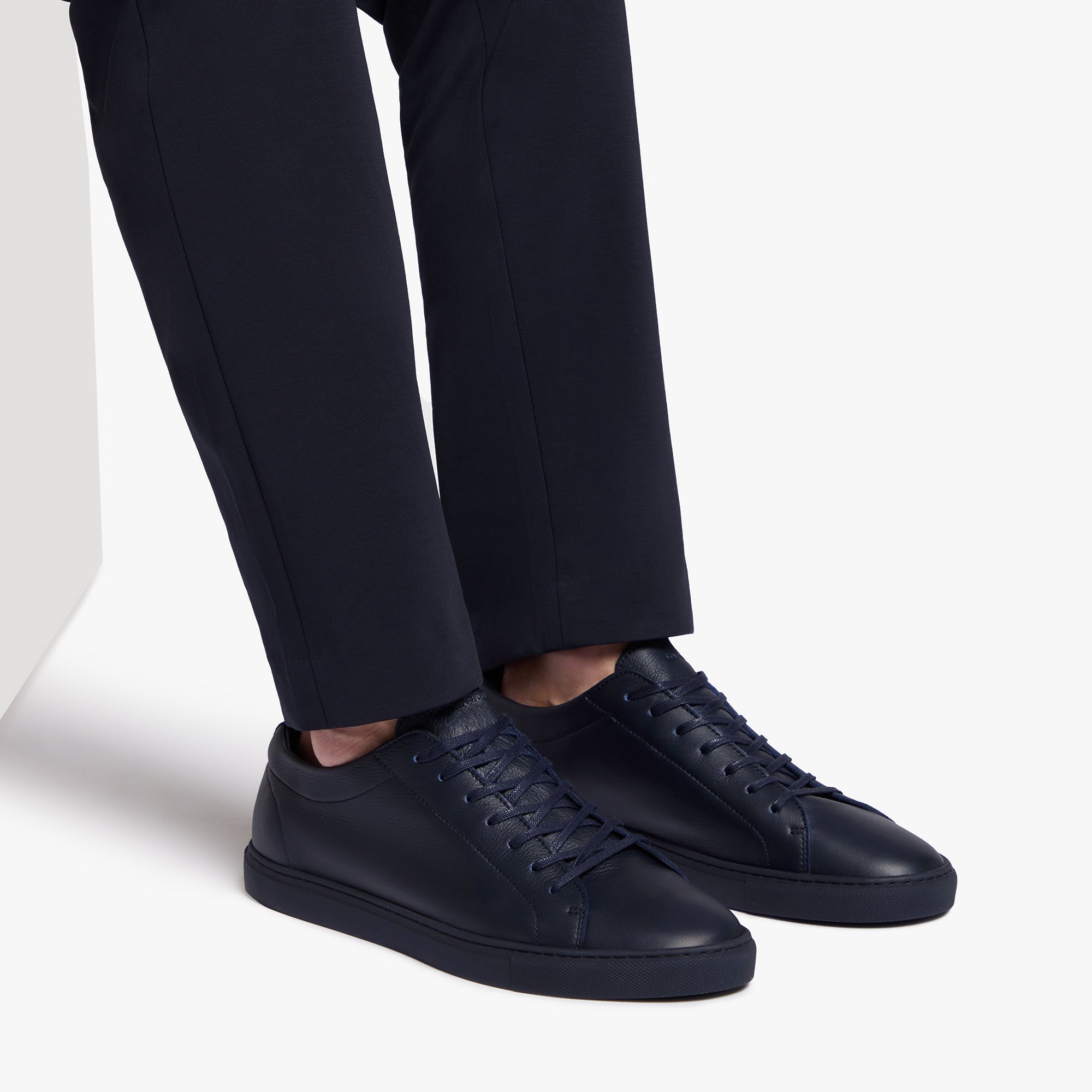 Relaxed Sneaker Triple Navy Leather Mens