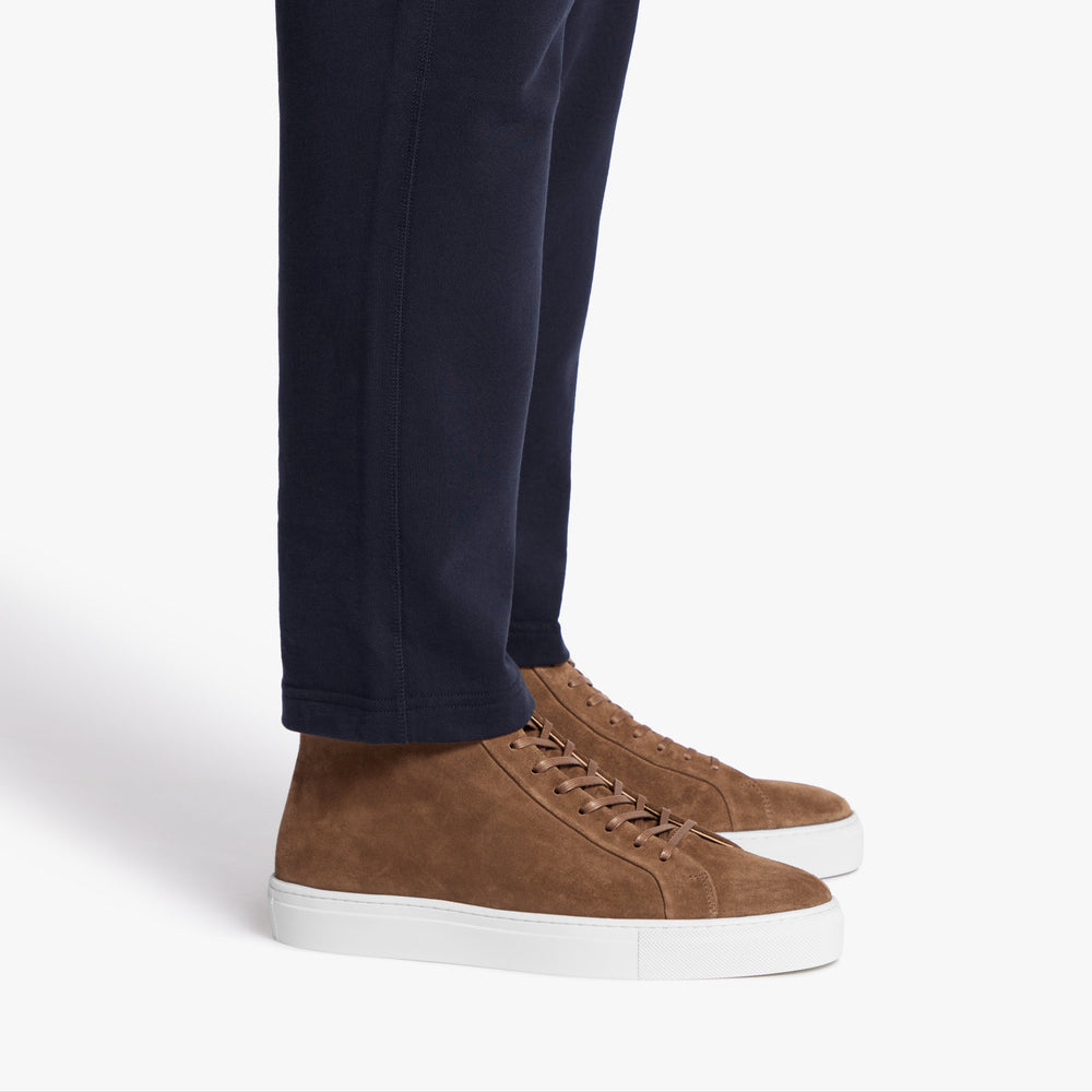 Uniform Standard Men's Series 4 mid top minimalist suede sneaker in Brown handcrafted in Portugal