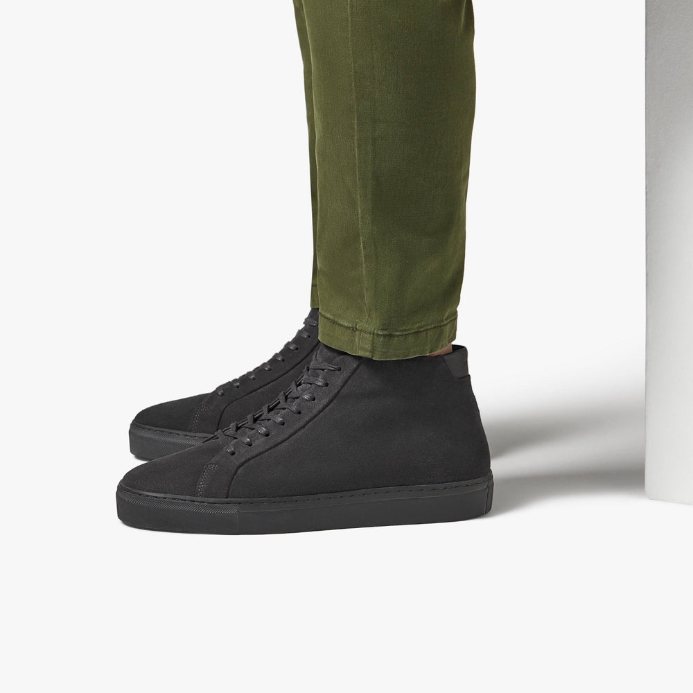 Uniform Standard Men's Series 4 mid top minimalist suede sneaker in Grey handcrafted in Portugal
