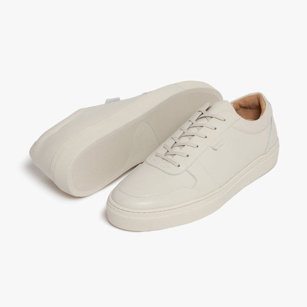 Uniform Standard Men's Series 6 minimalist leather sneaker in Beige handcrafted in Portugal
