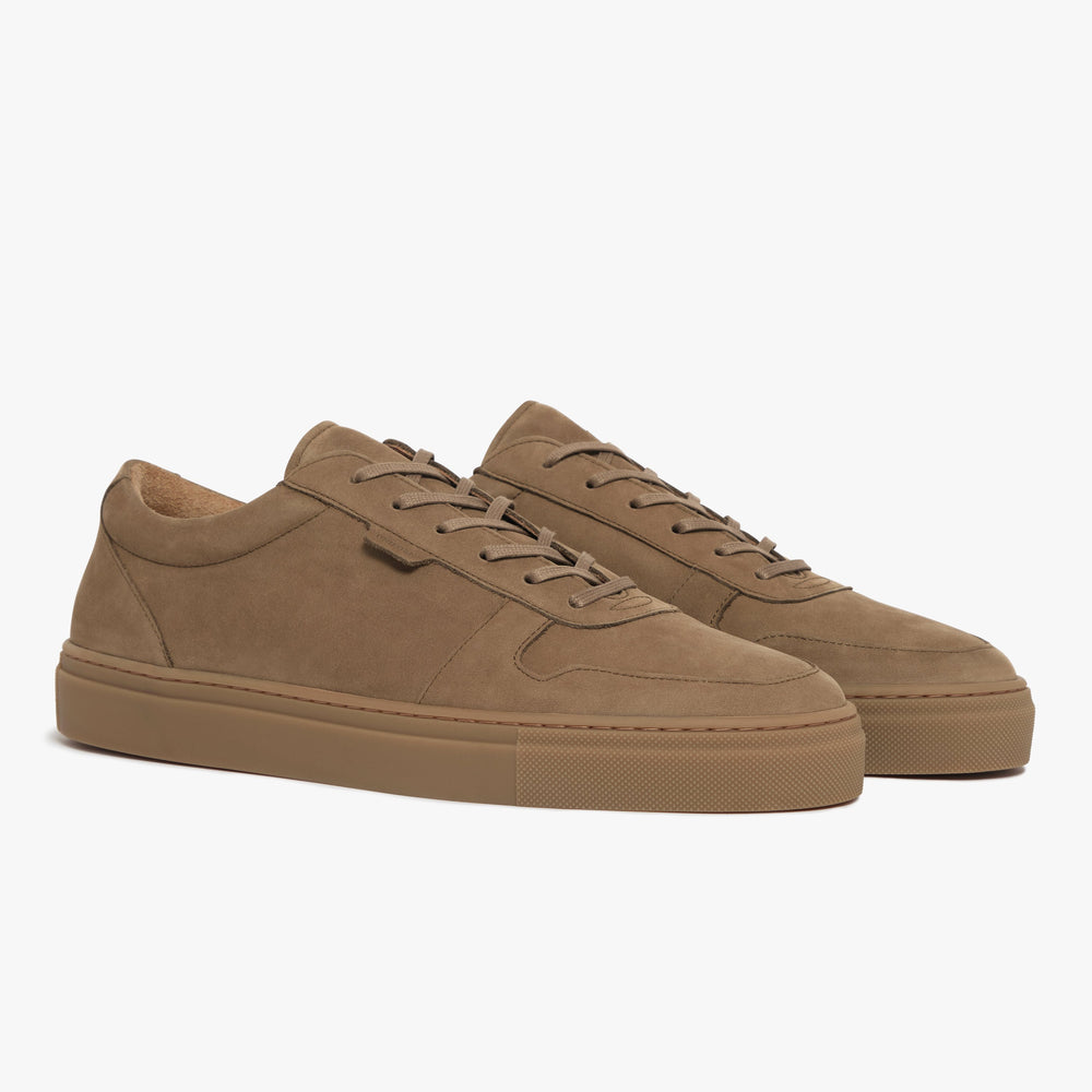 Uniform Standard Men's Series 6 minimalist nubuck leather sneaker in Brown handcrafted in Portugal