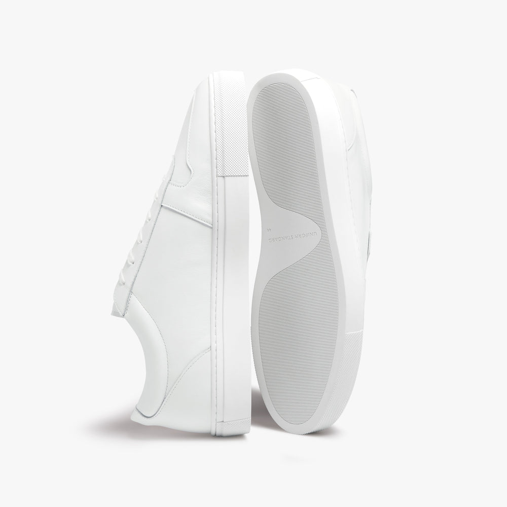 Uniform Standard Men's Series 6 minimalist leather sneaker in White handcrafted in Portugal