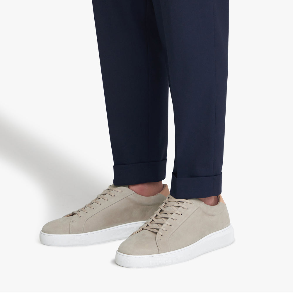 Uniform Standard Men's Series 8 minimalist nubuck leather sneaker in Beige handcrafted in Portugal