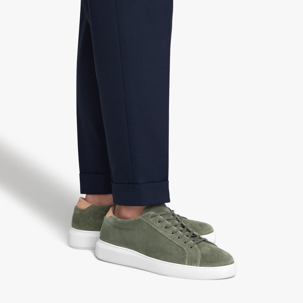 Uniform Standard Men's Series 8 minimalist suede sneaker in Green handcrafted in Portugal