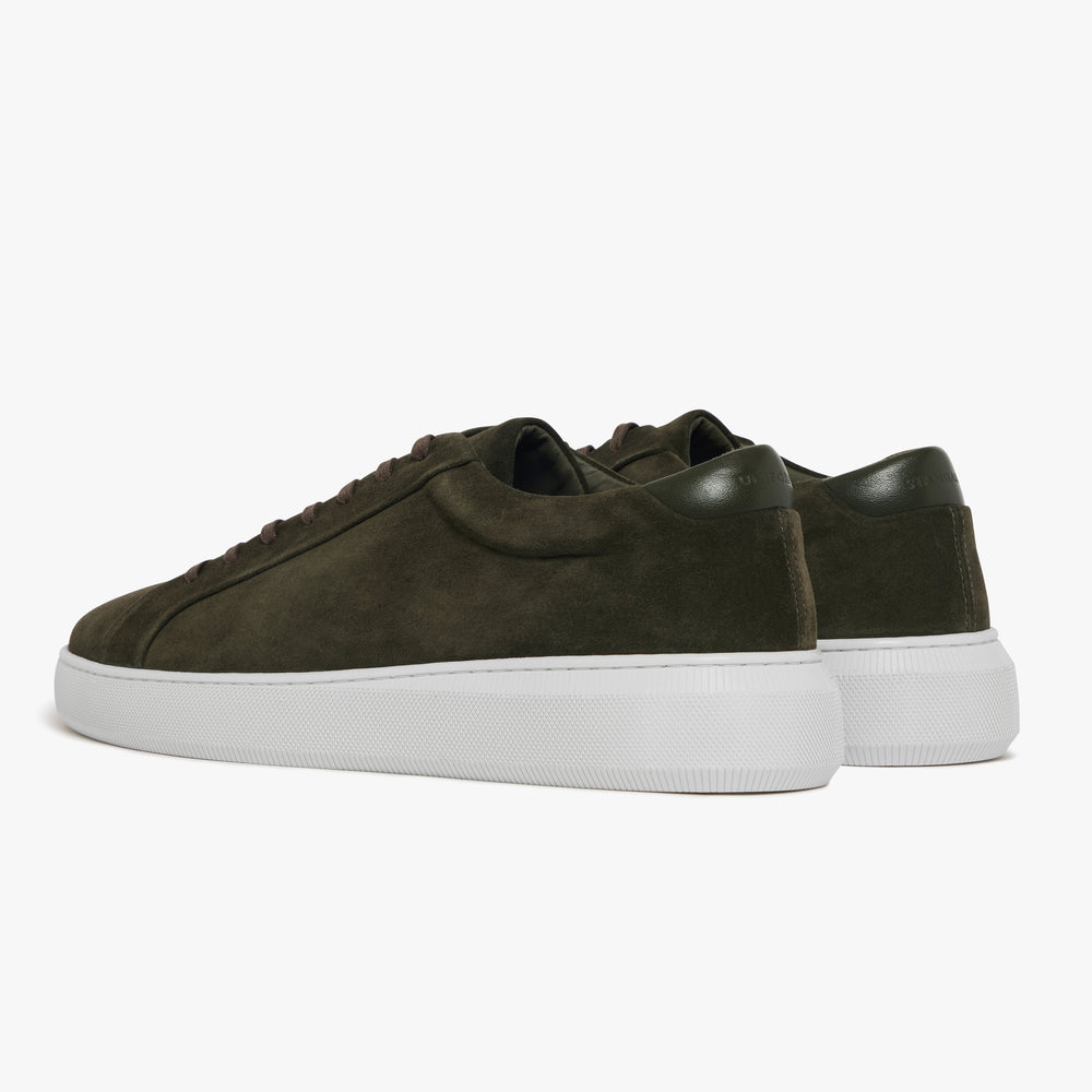 Uniform Standard Men's Series 8 minimalist suede sneaker in Green handcrafted in Portugal