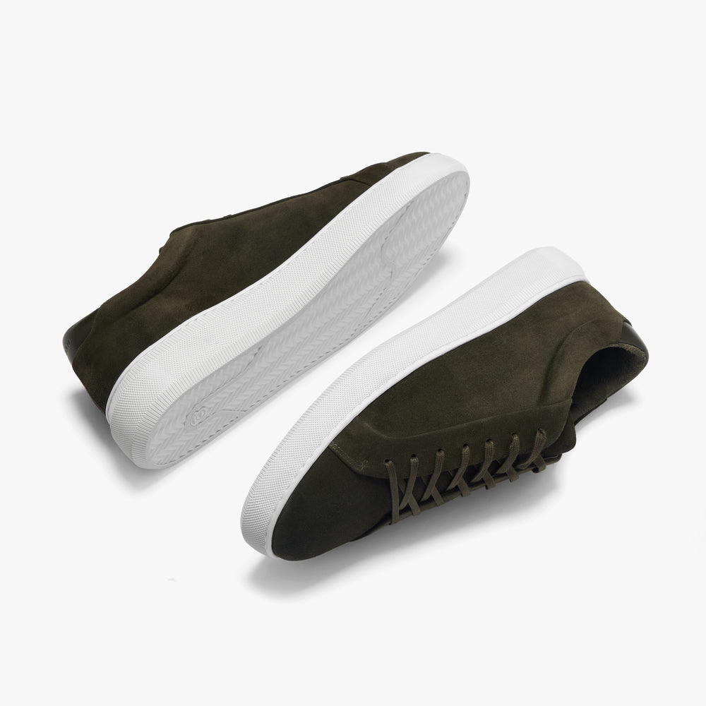 Uniform Standard Men's Series 8 minimalist suede sneaker in Green handcrafted in Portugal