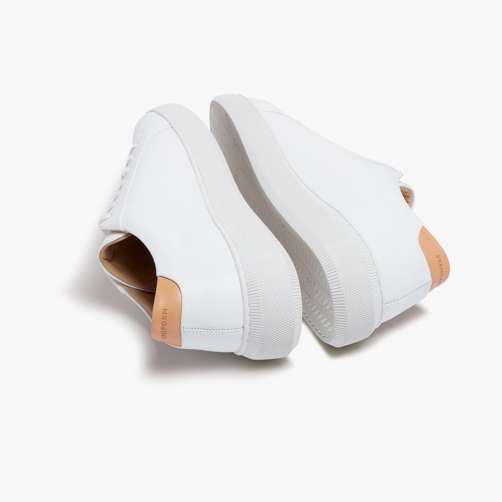Uniform Standard Men's Series 8 minimalist leather sneaker in White handcrafted in Portugal