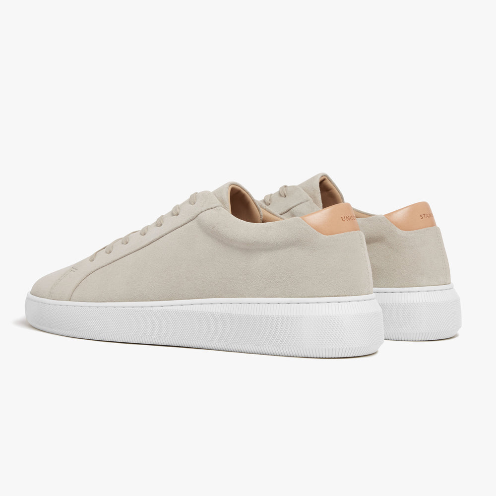 Uniform Standard Men's Series 8 minimalist suede sneaker in Beige handcrafted in Portugal