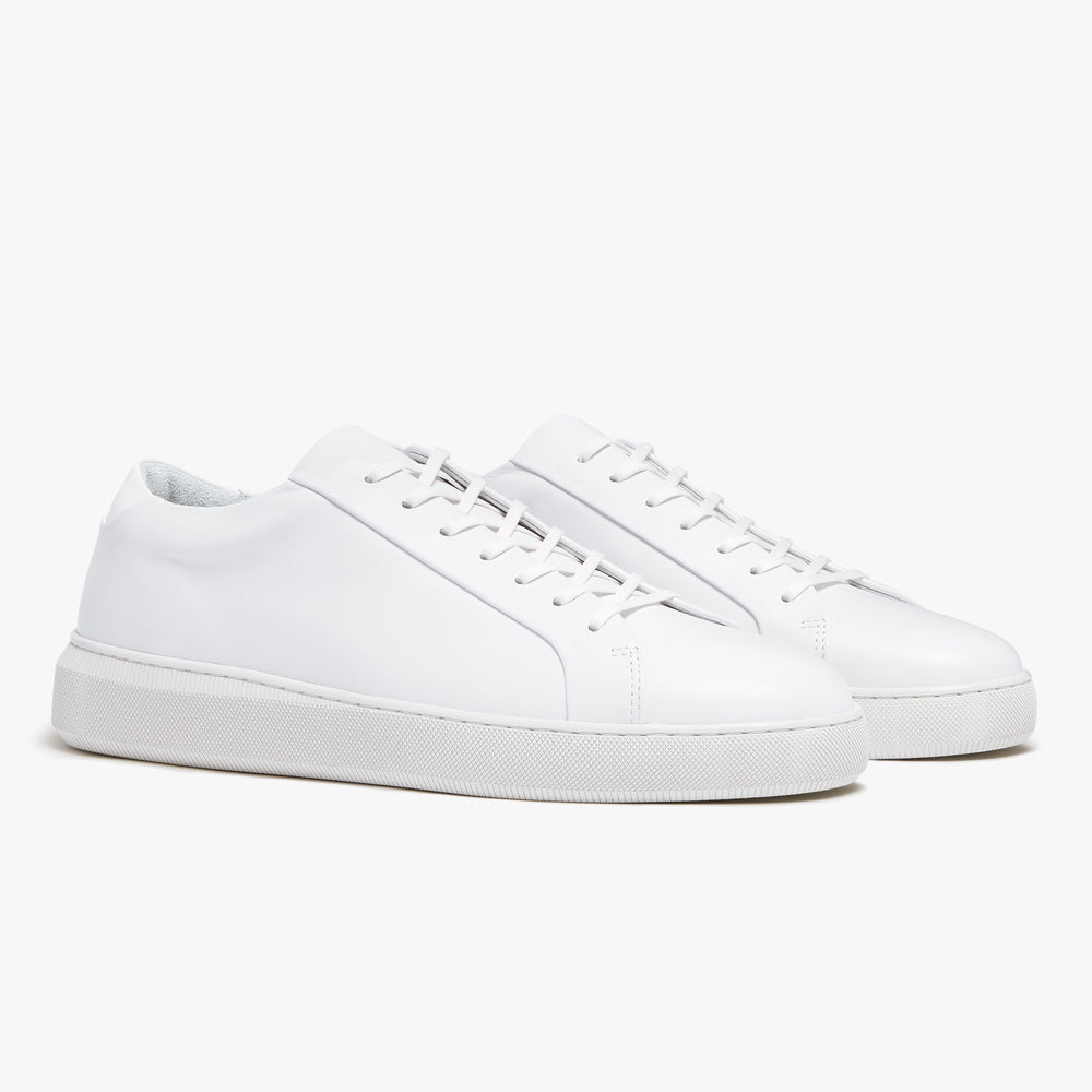 Uniform Standard Men's Series 8 minimalist leather sneaker in White handcrafted in Portugal