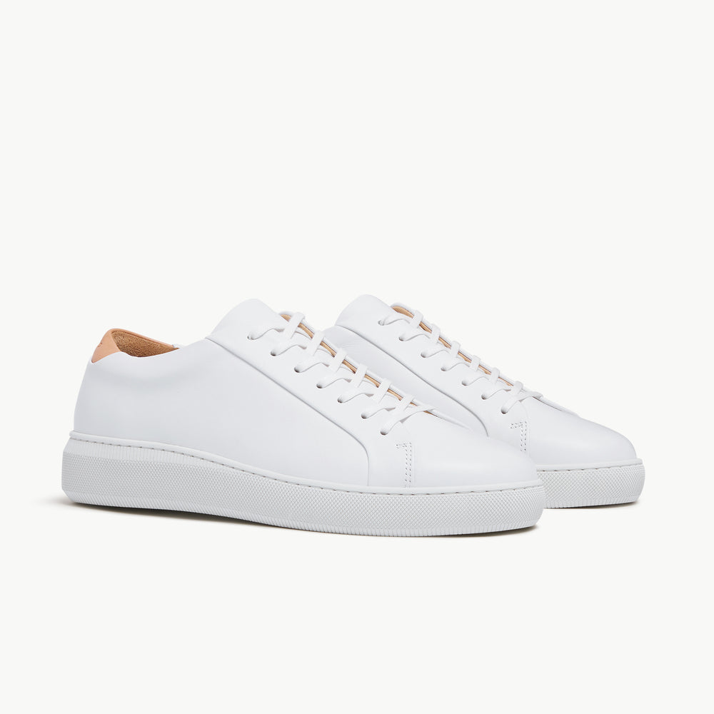 Uniform Standard Men's Series 8 minimalist leather sneaker in White handcrafted in Portugal