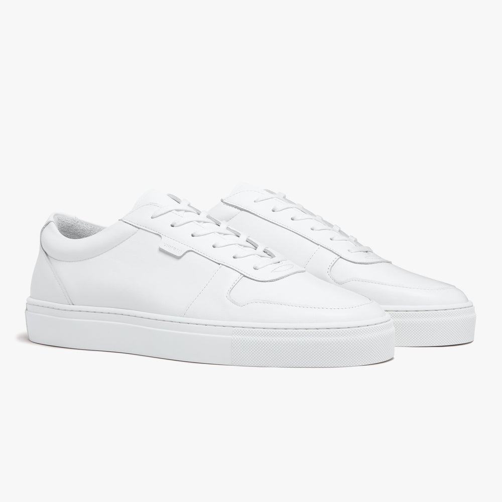 Uniform Standard Men's Series 6 minimalist leather sneaker in White handcrafted in Portugal