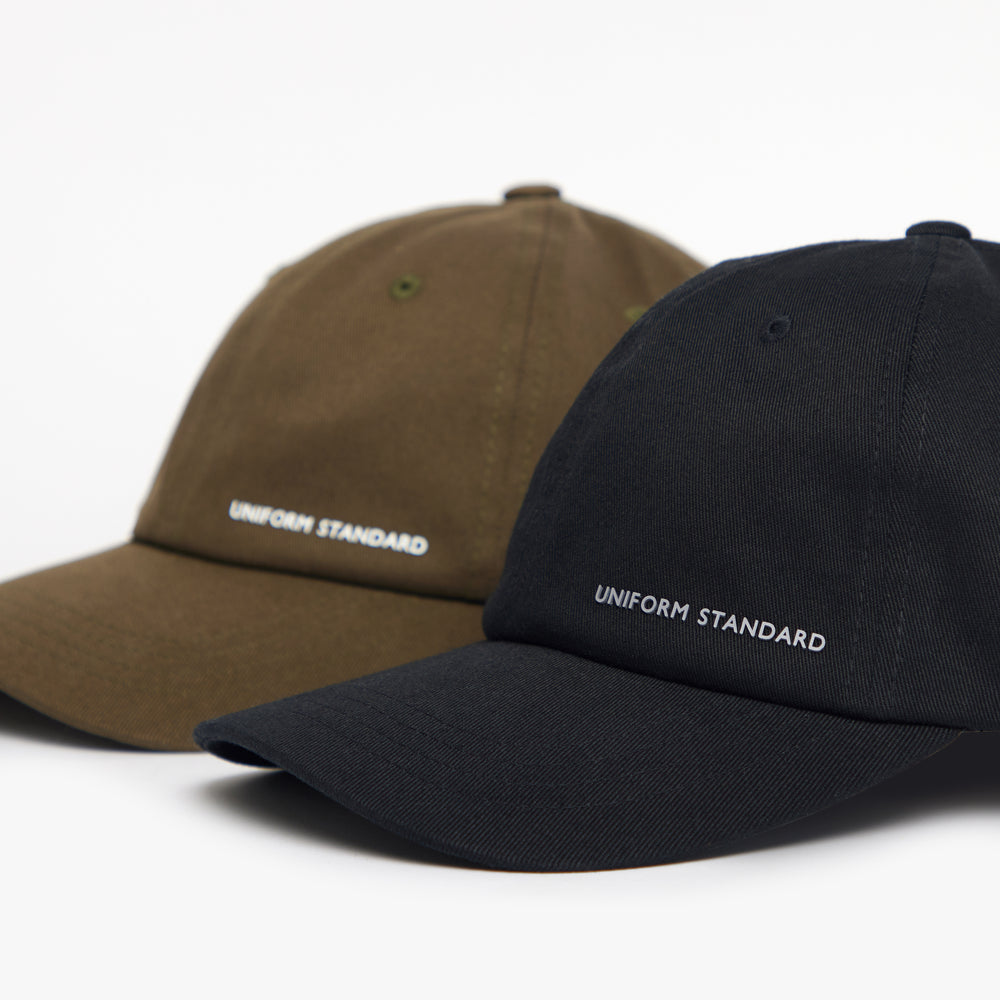 Uniform Standard minimalist cap in Black designed in East London