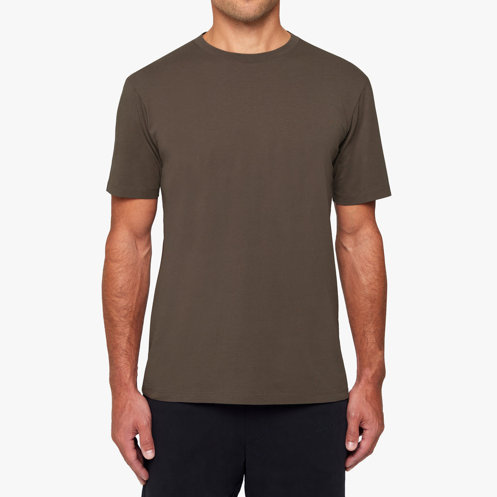 Uniform Standard Men's organic cotton minimalist t-shirt in Brown