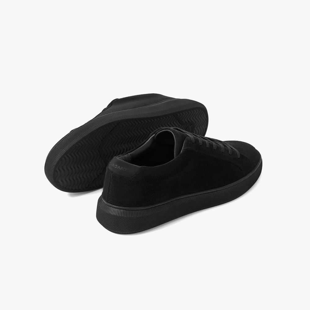 Uniform Standard Women's Series 8 minimalist suede sneaker in Black handcrafted in Portugal