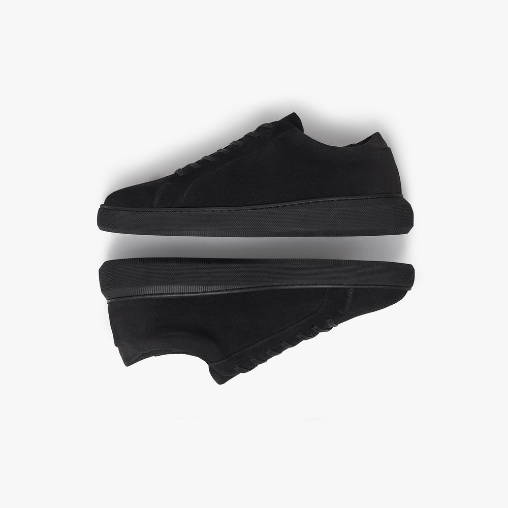 Uniform Standard Women's Series 8 minimalist suede sneaker in Black handcrafted in Portugal
