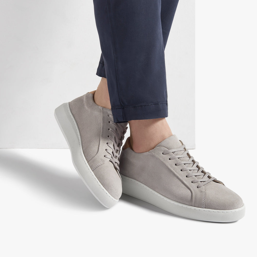 Uniform Standard Men's Series 8 minimalist suede sneaker in Grey handcrafted in Portugal