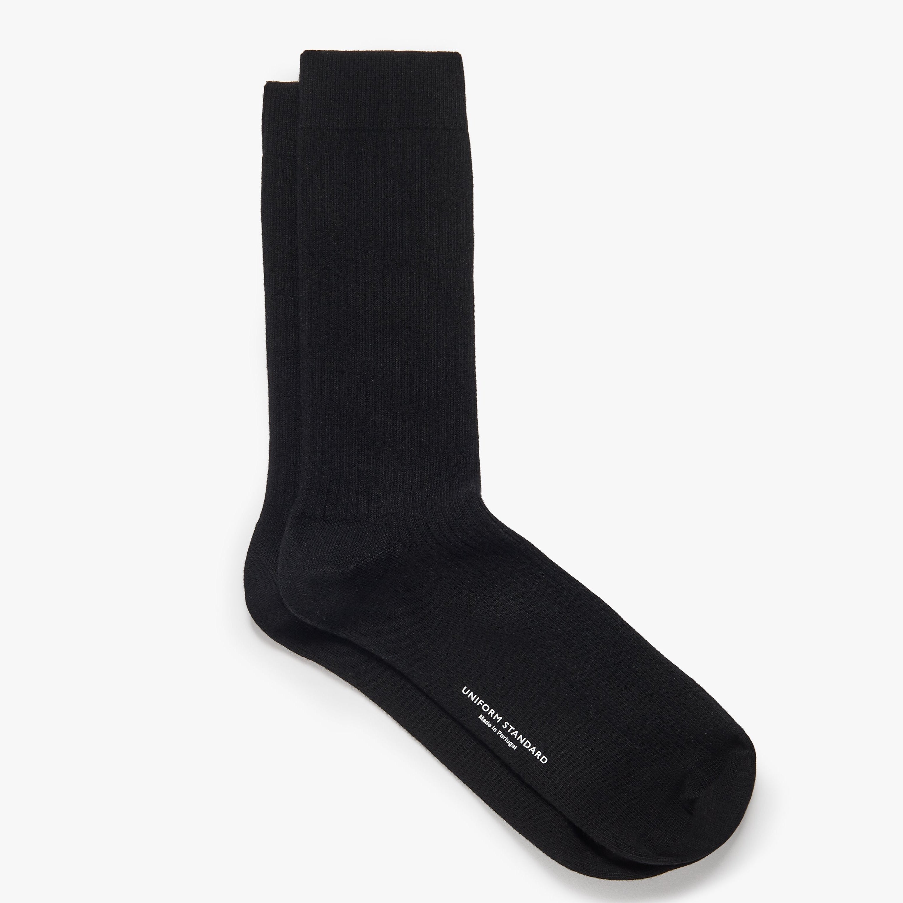 Organic Cotton Rib Sock Black Mens