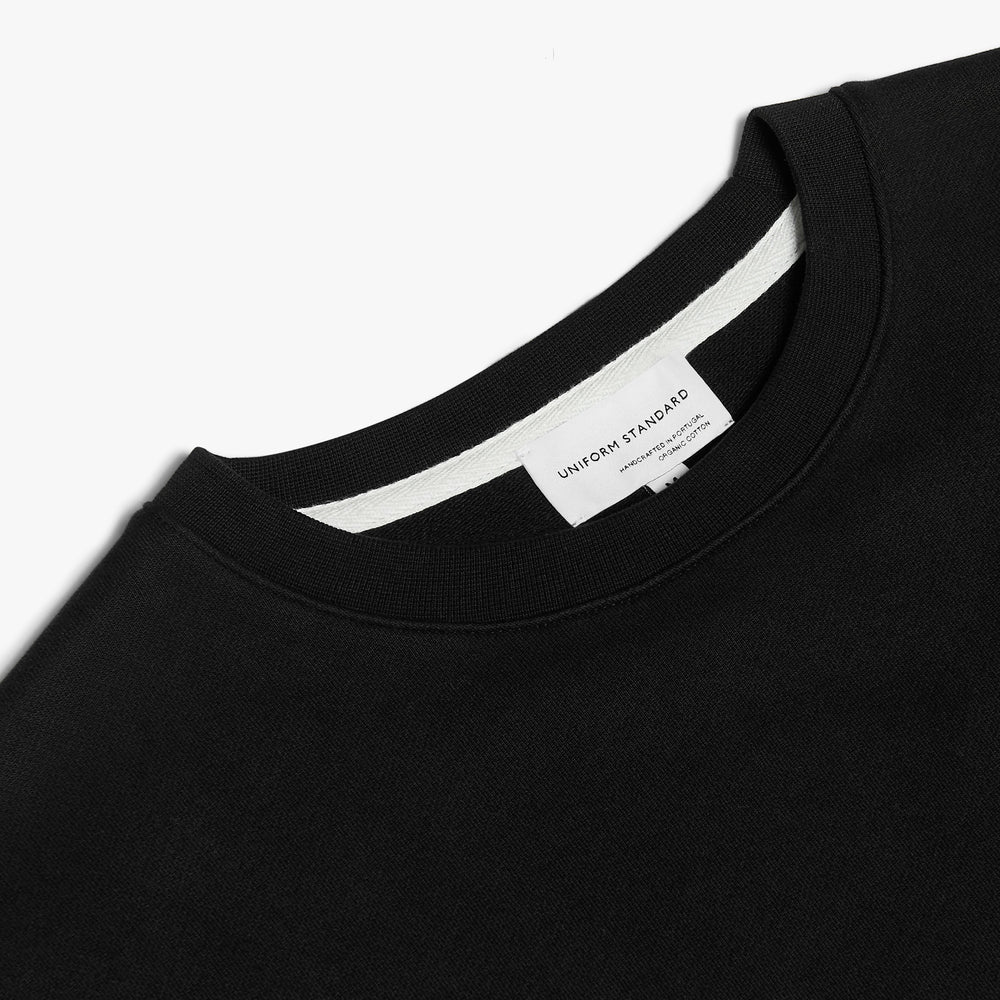Uniform Standard Men's minimalist sweatshirt in Black designed in East London