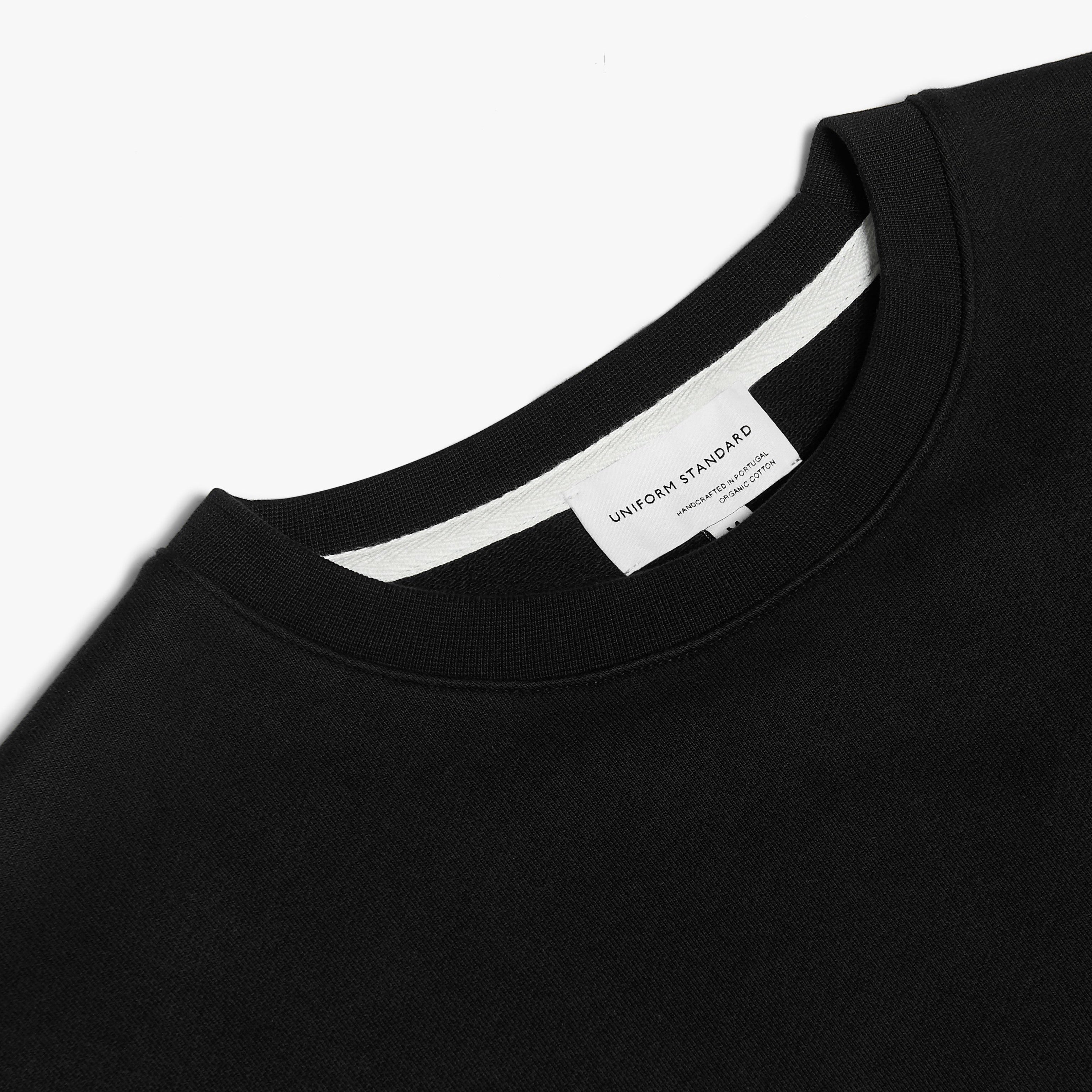Organic Cotton Fleece Sweatshirt Black Edit alt text