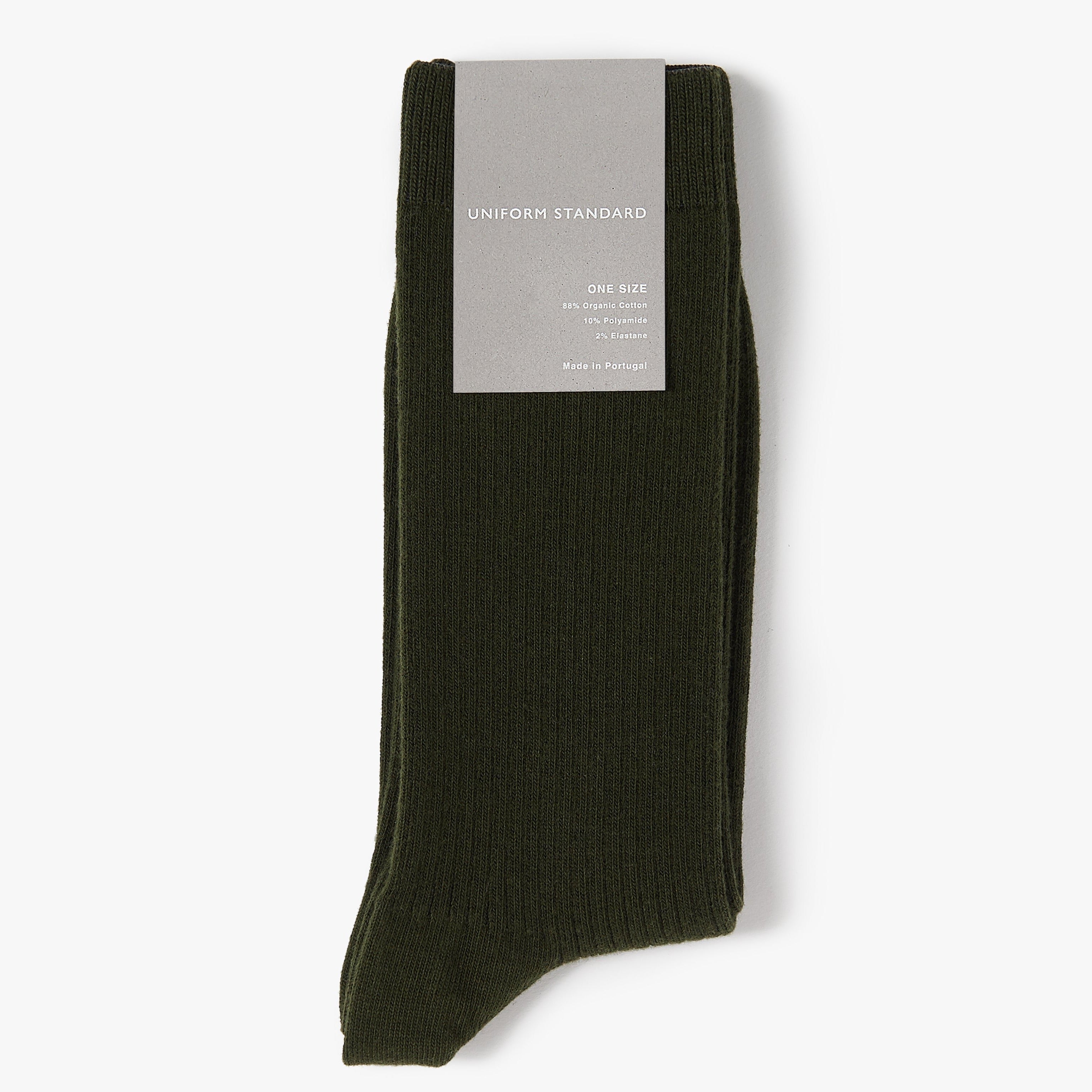 Organic Cotton Rib Sock Military Mens