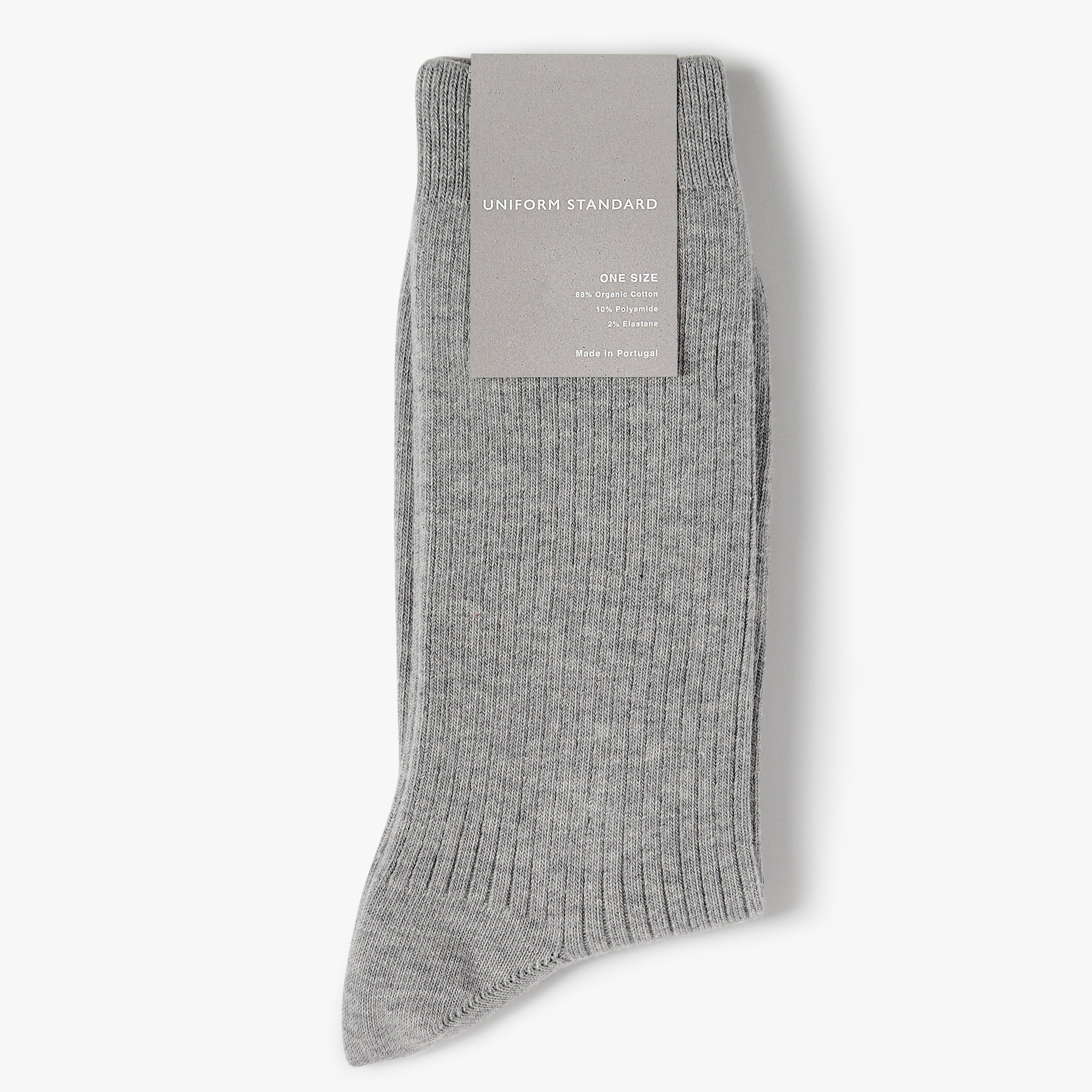 Organic Cotton Rib Sock Ghost Melange Mens