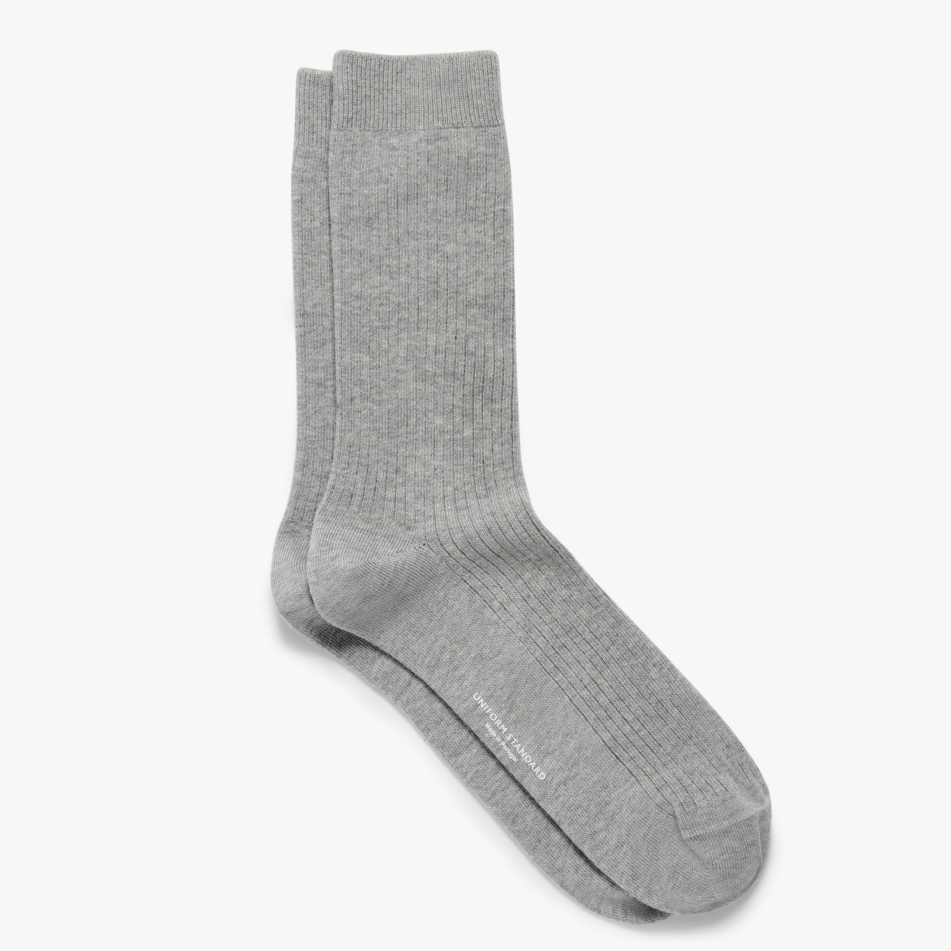 Organic Cotton Rib Sock Ghost Melange Mens