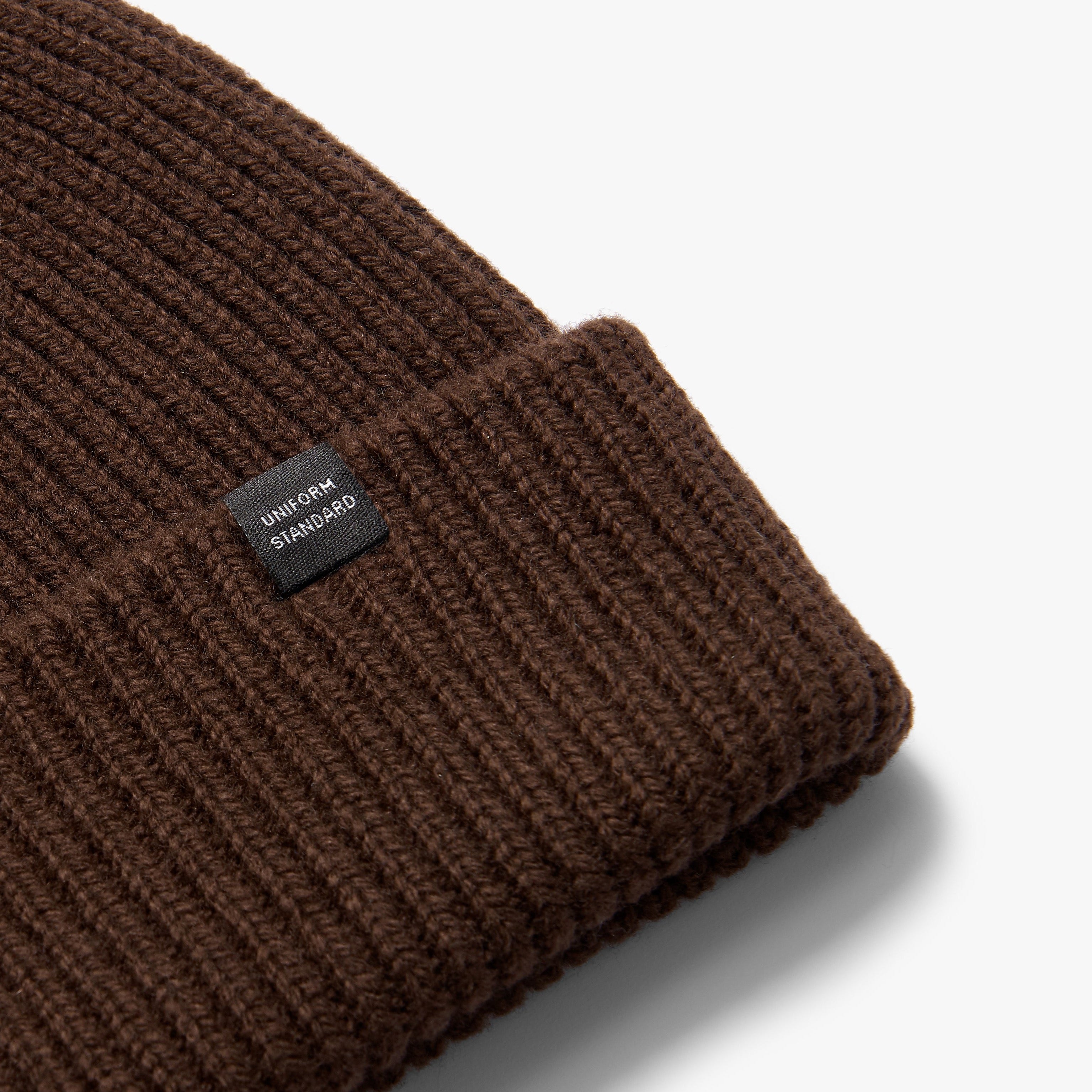 Merino Wool Rib Beanie Chocolate