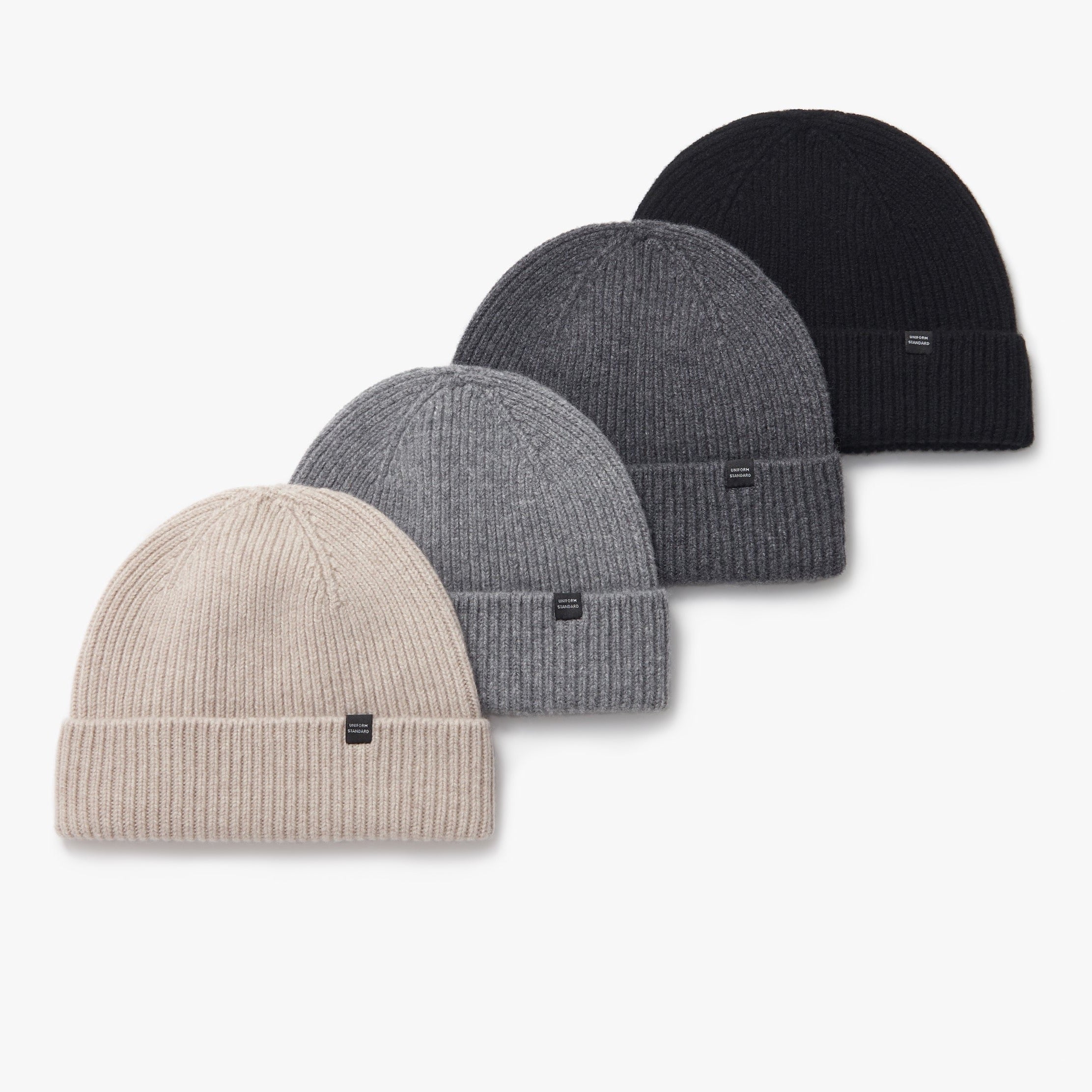 Merino Wool Rib Beanie Black