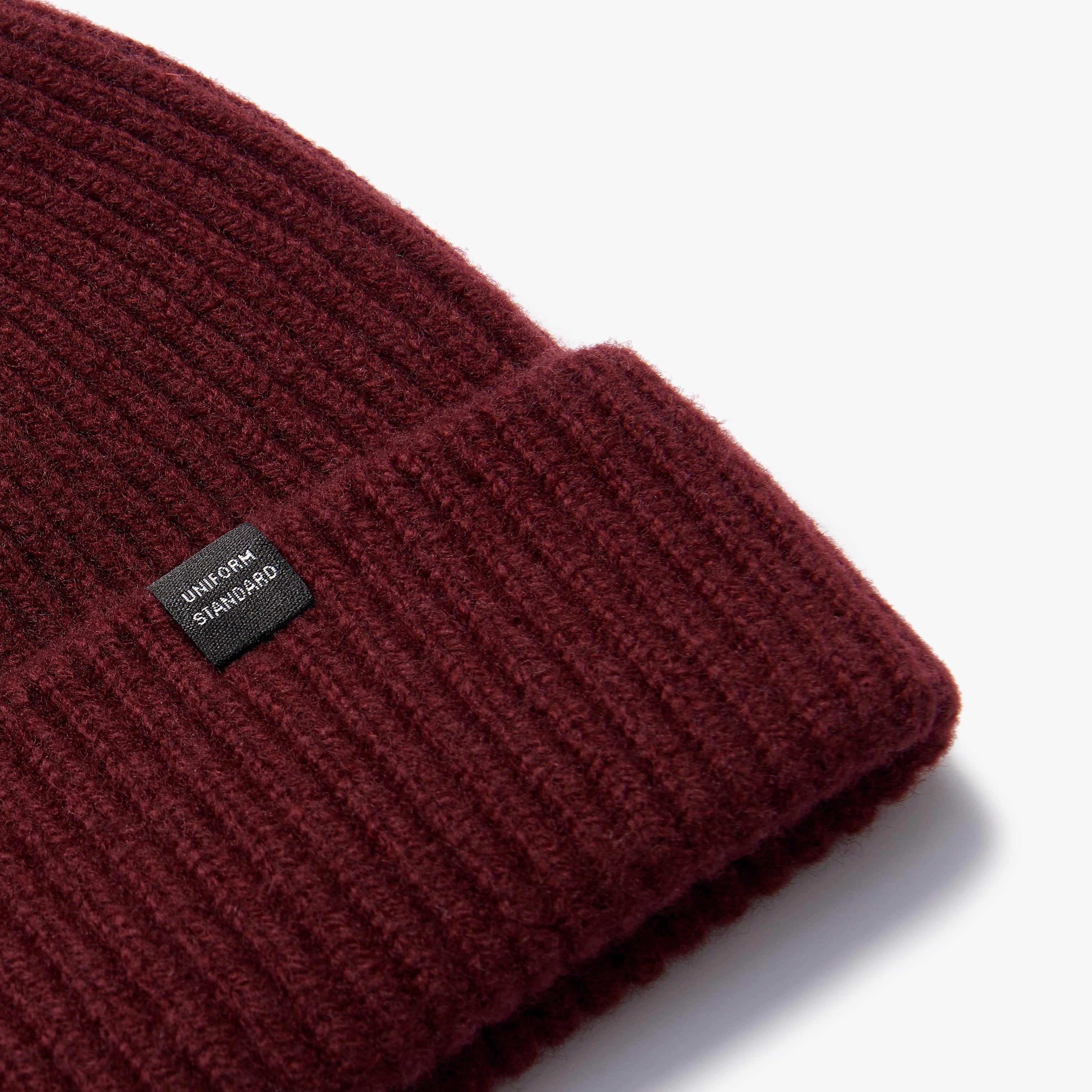 Merino Wool Rib Beanie Merlot